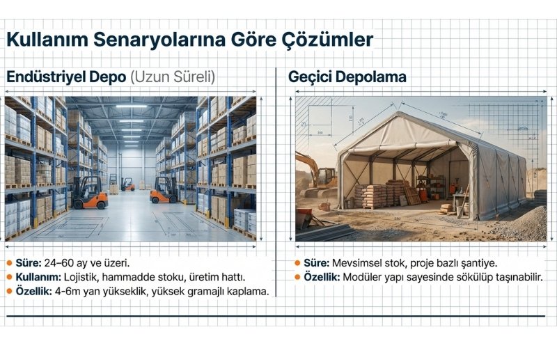 1000 m² Depo Çadırı Türleri ve Kullanım Alanları