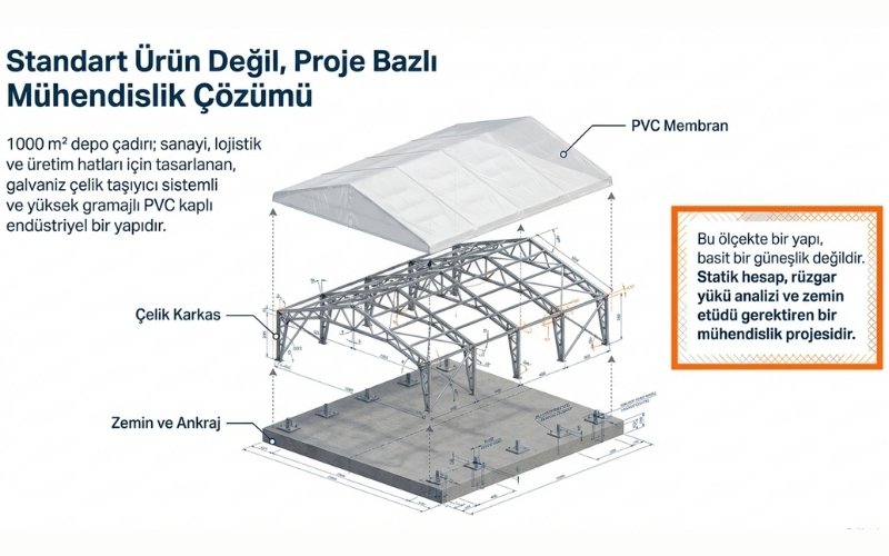 1000 m² Depo Çadırı Üreticisi