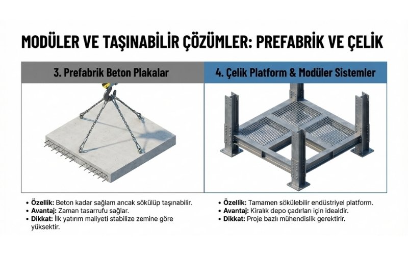 modüler ve taşınabilir zeminler