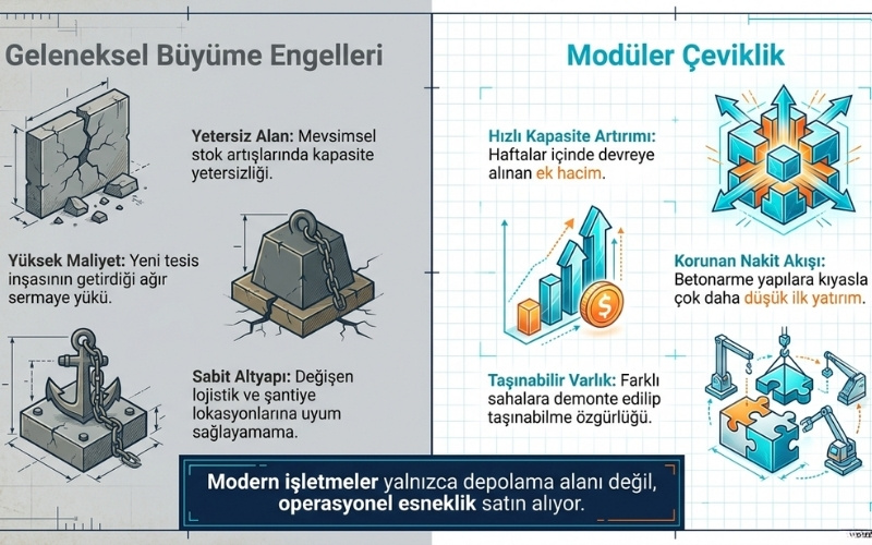 Depo Çadırları ile Betonarme Depolar Arasındaki Temel Farklar Nelerdir