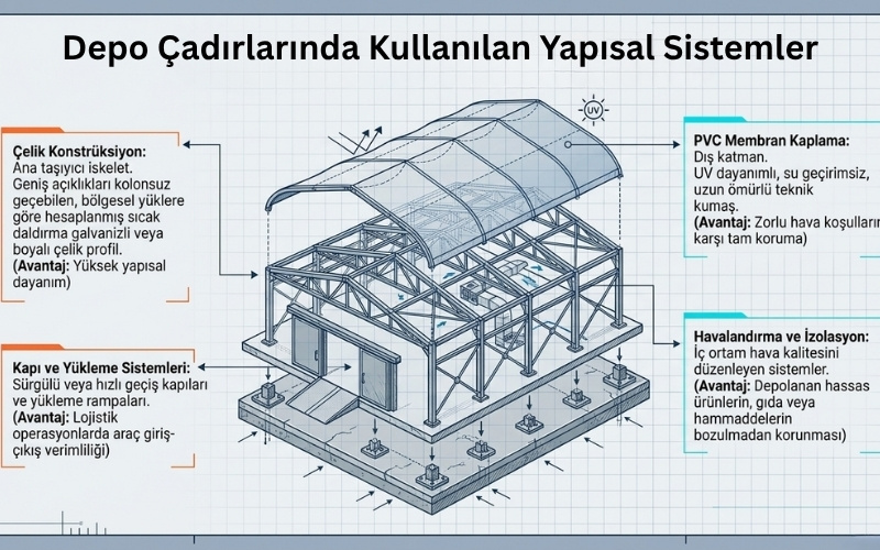 depo çadırı bileşenleri