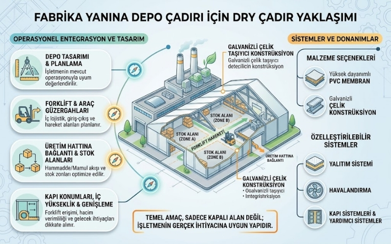 Fabrika Yanına Depo Çadırı Kurulur mu? 32 Fabrika Çadırı üretimi